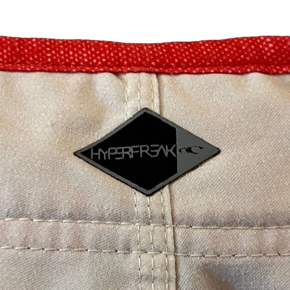 O’Neill Hyperfreak Boardshorts Size 31 Trunks Colorblock Stripe Stretch Red - Picture 8 of 16